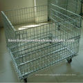 Galvanized collapsible metal container on wheels with reasonable price in store(supplier)